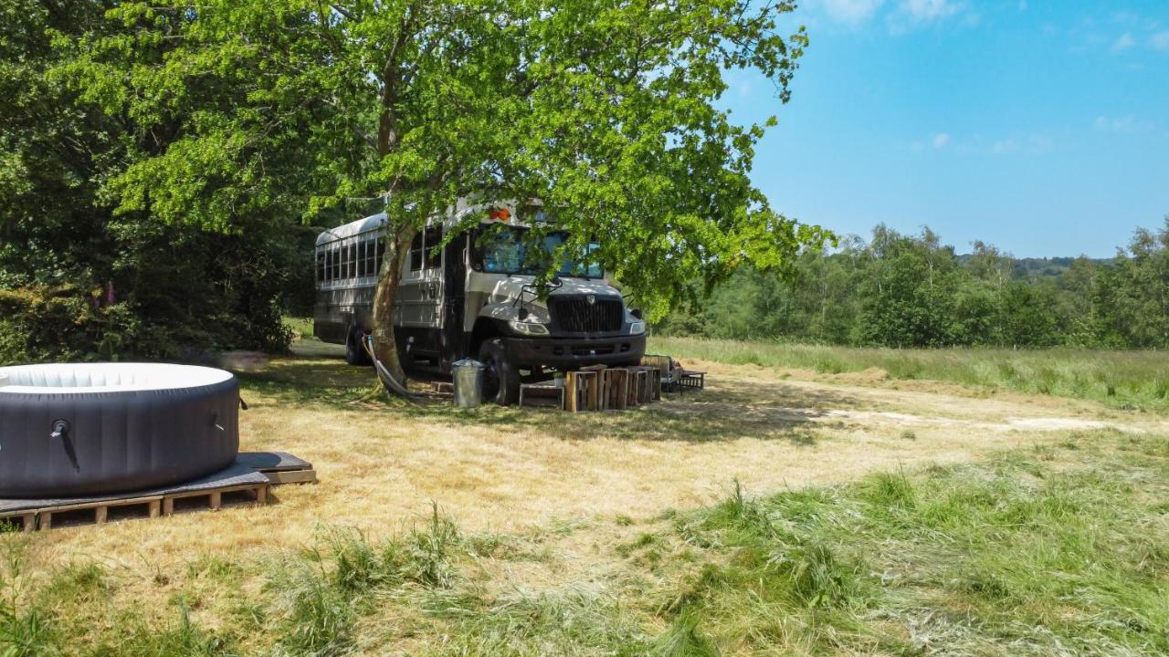 American School Bus Retreat With Hot Tub In Sussex Meadow Uckfield Kültér fotó
